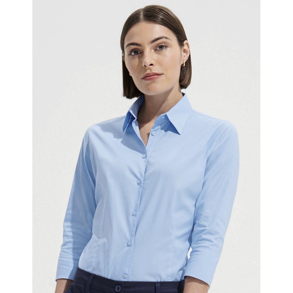 [L631] (17010) Women´s Stretch-3/4-Sleeve Blouse Effect [L631]