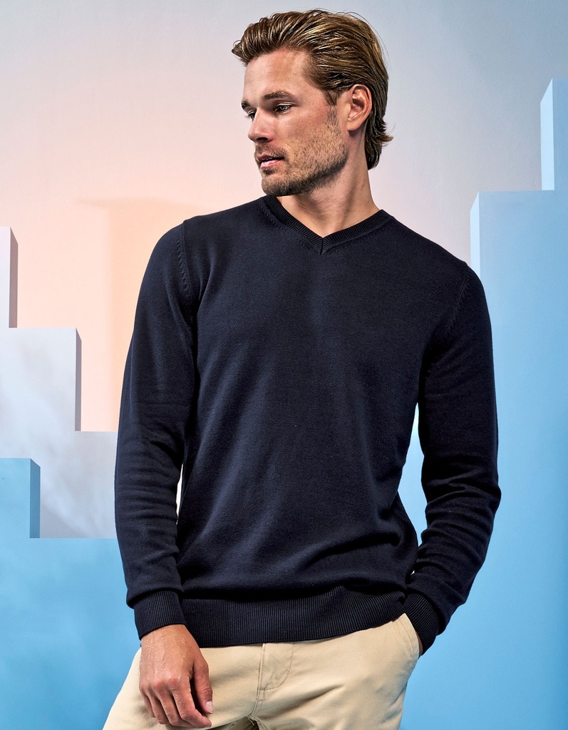 [AQ042] Men´s Cotton Blend V Neck Sweater