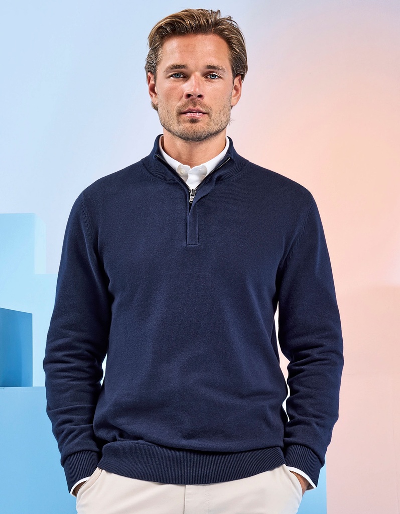 Men´s Cotton Blend 1/4 Zip Sweater [AQ048]