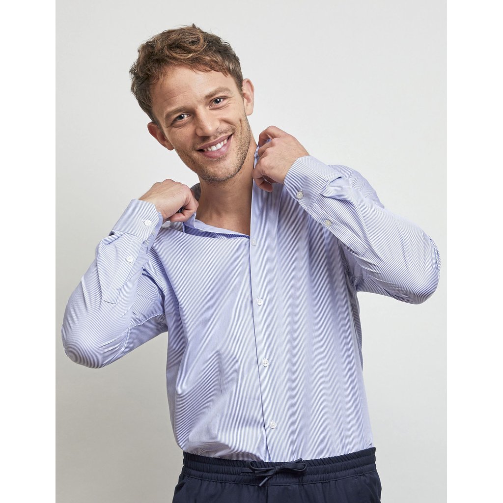 [NB4338] (04338) Men´s Easy Care Striped Shirt Baptiste
