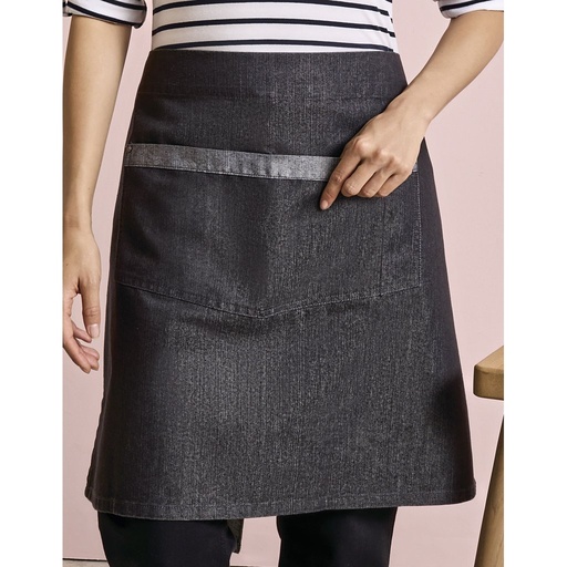 [PW128] (PR128) Domain Contrast Denim Waist Apron [PW128]