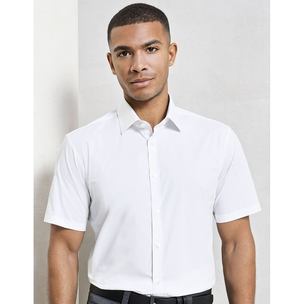 [PW246] (PR246) Men´s Stretch Fit Poplin Short Sleeve Cotton Shirt