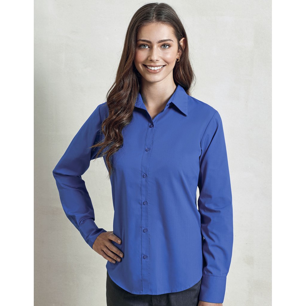 [PW300] (PR300) Women´s Poplin Long Sleeve Blouse