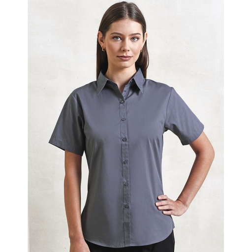 [PW302] (PR302) Women´s Poplin Short Sleeve Blouse [PW302]