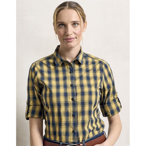 [PW350] (PR350) Women´s Mulligan Check Cotton Long Sleeve Shirt [PW350]