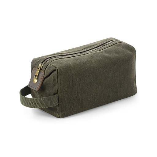 [QD651] Heritage Waxed Canvas Wash Bag [QD651]