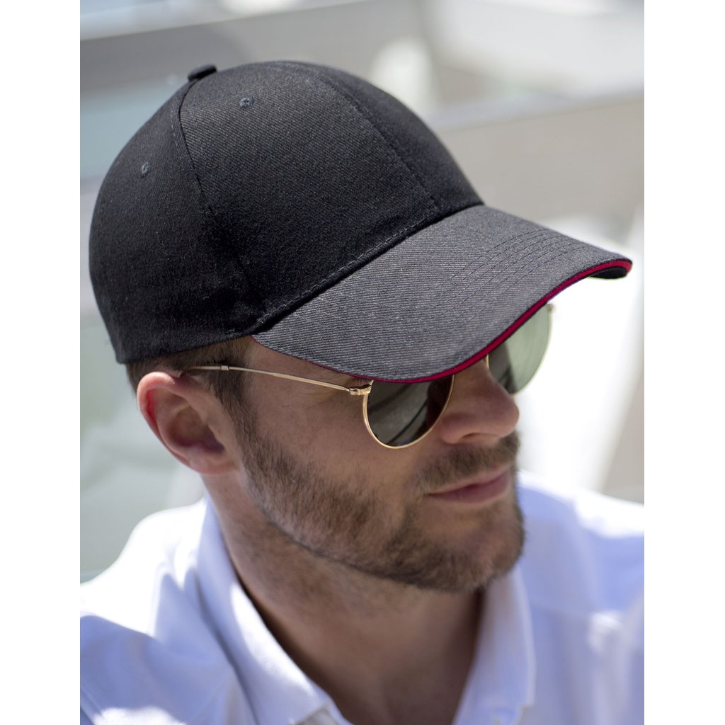 [RH91] (RC091X) Memphis Brushed Cotton Low Profile Sandwich Peak Cap