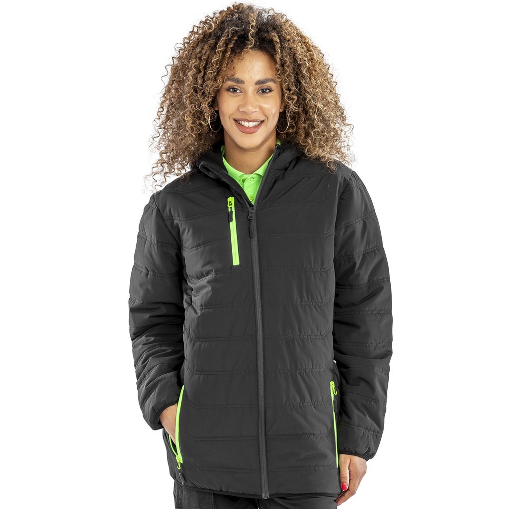 [RT240] (R240X) Recycled Black Compass Padded Winter Jacket