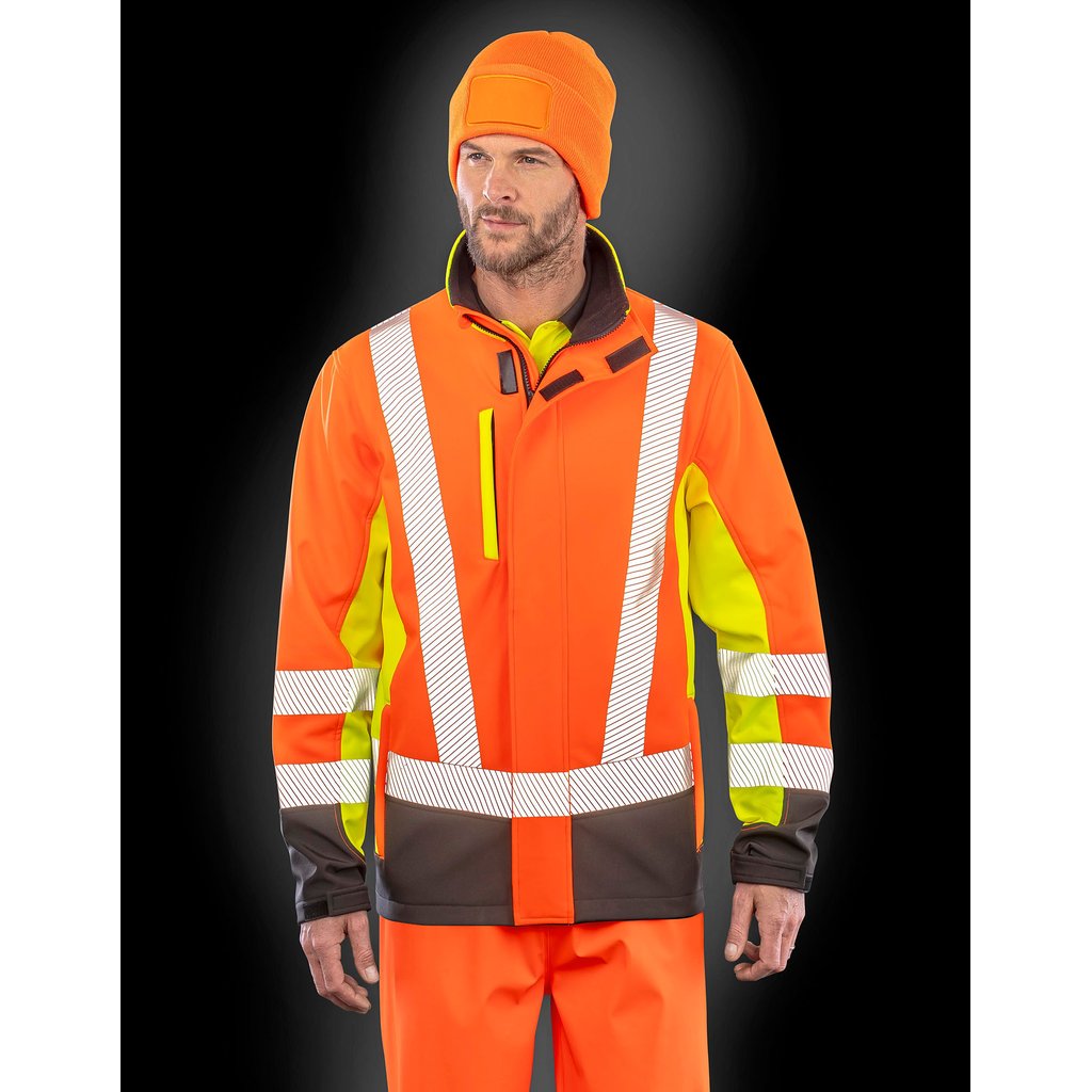 [RT506] (R506X) Recycled 3-Layer Printable 3-Tone Safety Softshell Jacket