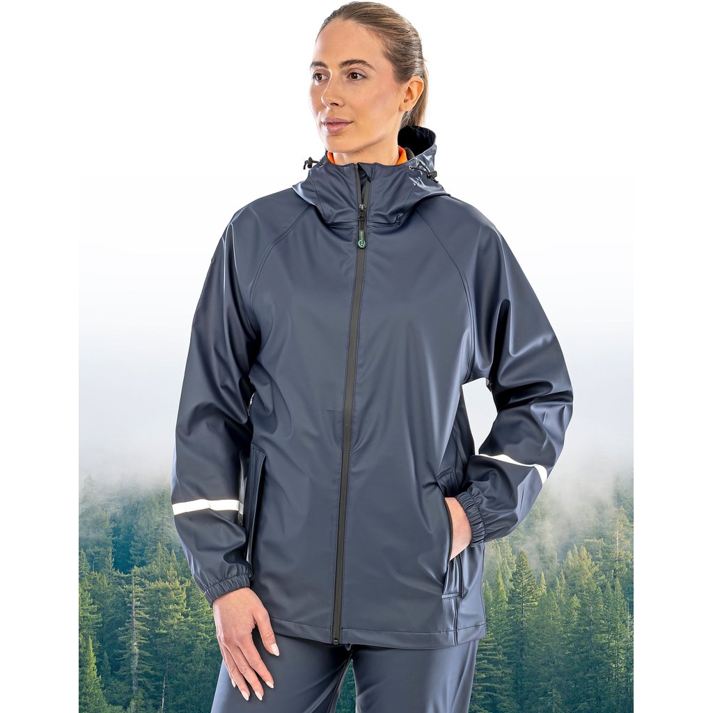 [RT915] (R915X) Prism PU Waterproof Jacket with Reflective Bands & Recycled Backing