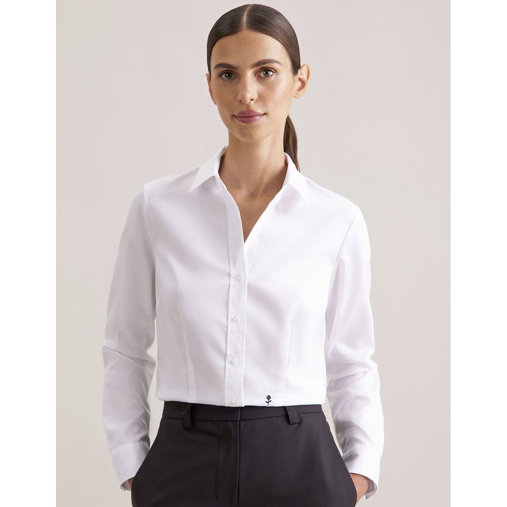 [SN080662] (080662) Women´s Blouse Slim Fit Fine Twill Longsleeve
