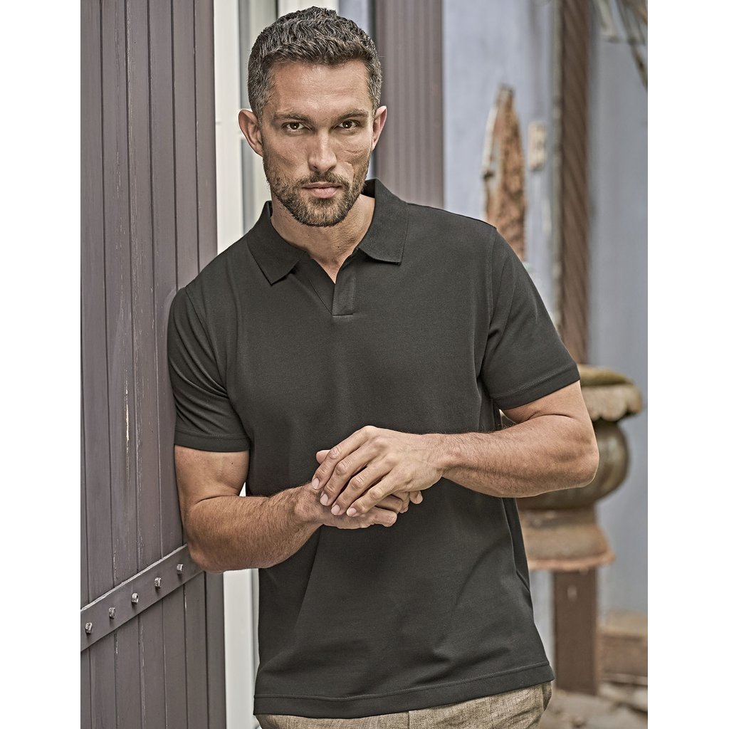 [TJ1404] (1404) Luxury Stretch V-Neck Polo