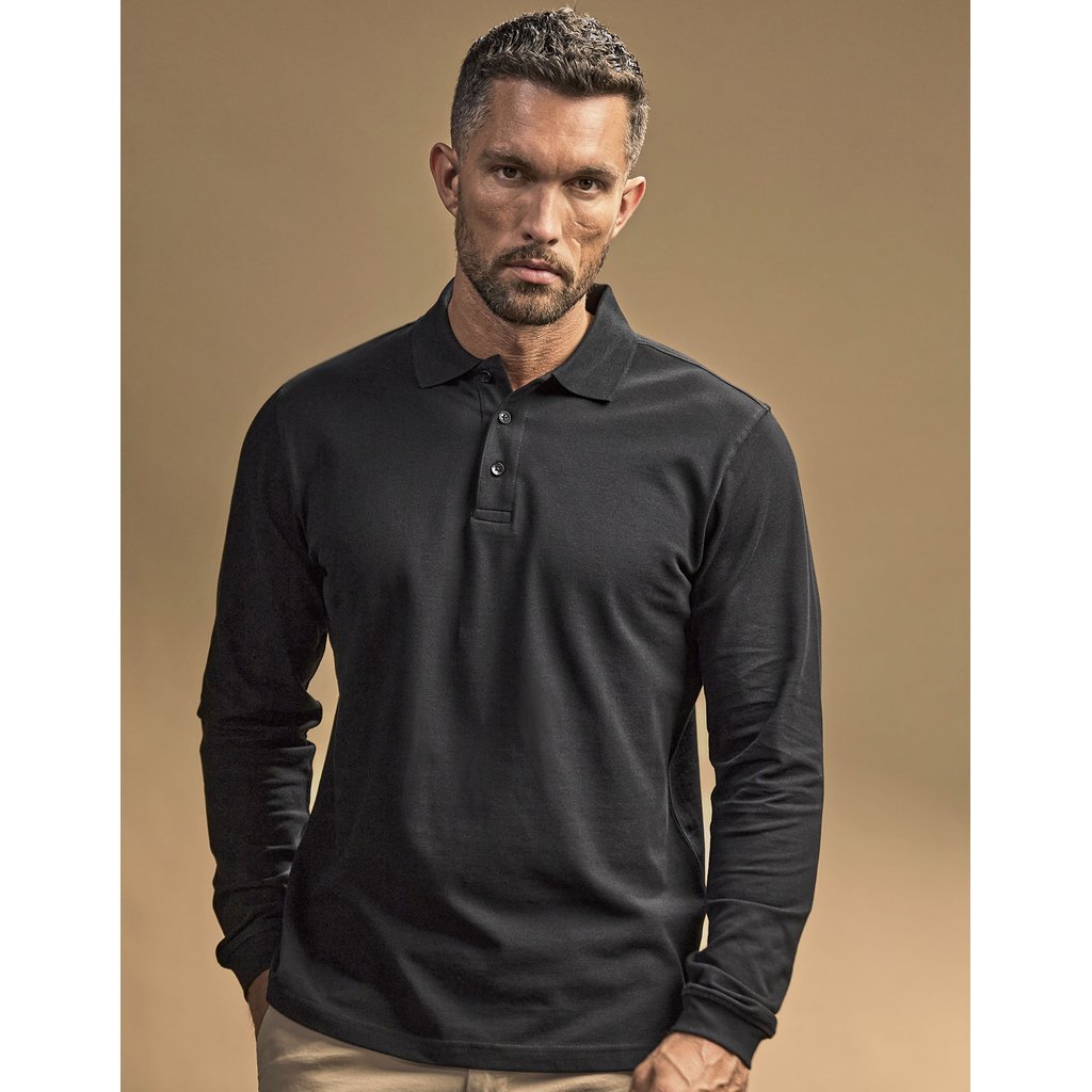 [TJ1406] (1406) Men´s Luxury Stretch Long Sleeve Polo