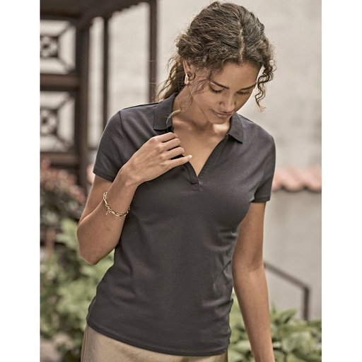 [TJ1409] (1409) Women´s Luxury Stretch V-Neck Polo [TJ1409]
