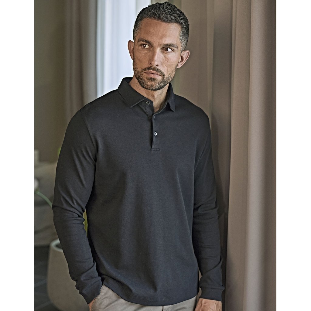 [TJ1442] (1442) Pima Cotton Long Sleeve Polo