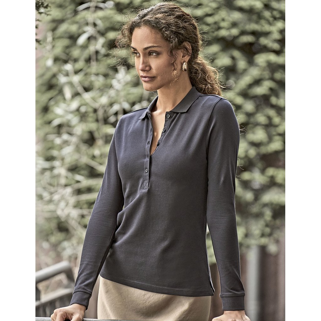 [TJ146] (146) Women´s Luxury Stretch Long Sleeve Polo