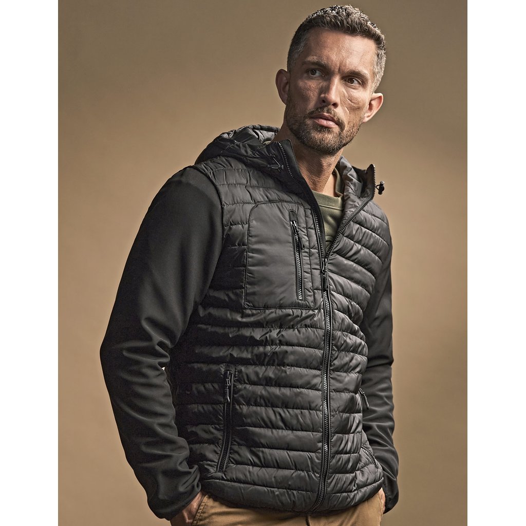 [TJ9628] (9628) Men´s Hooded Crossover Jacket