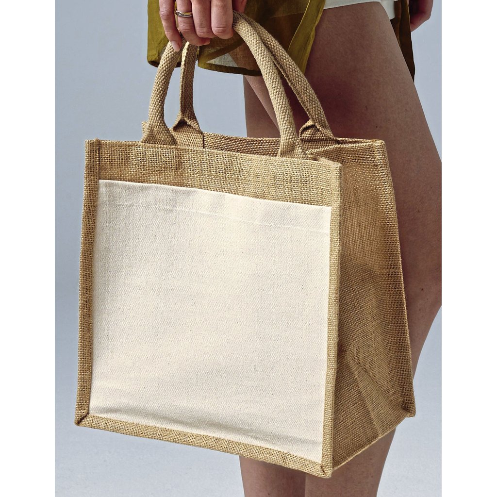 [WM426] (W426) Cotton Pocket Jute Midi Bag