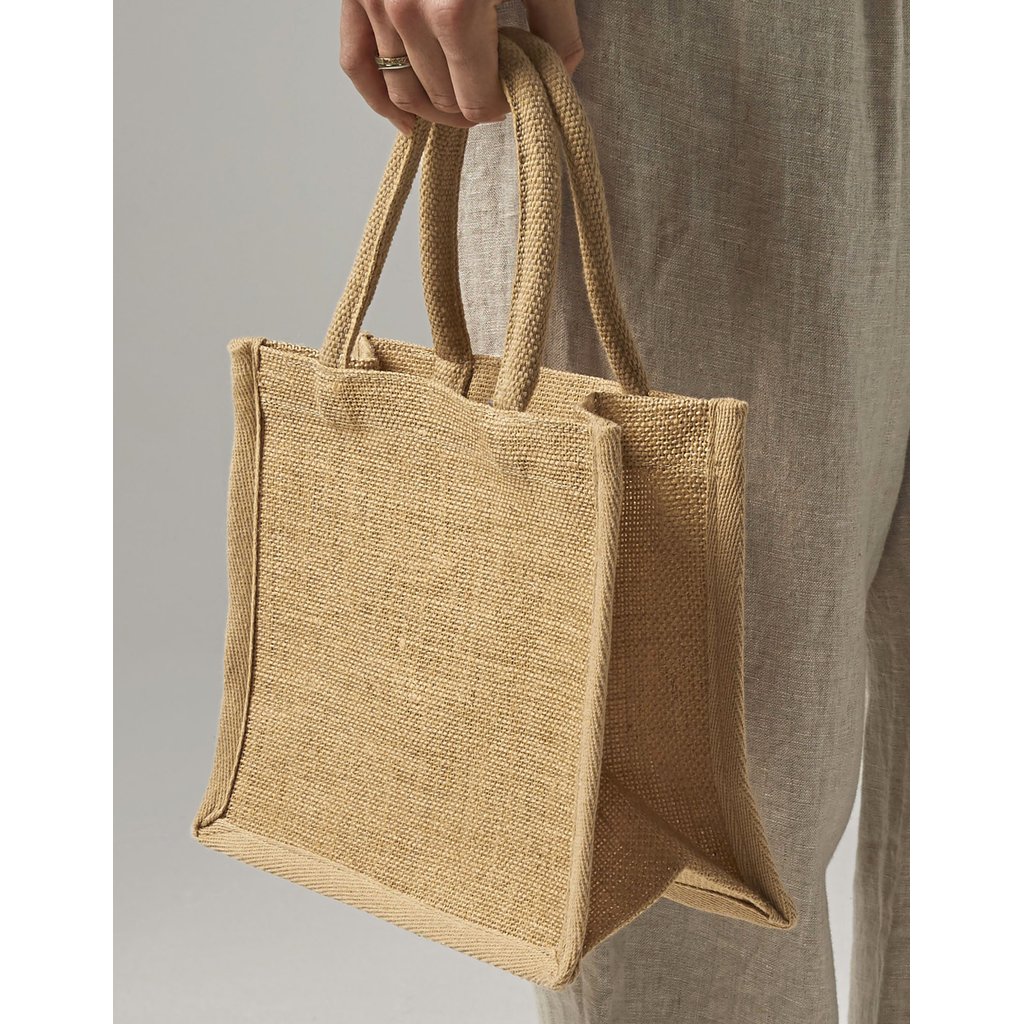 [WM477] (W477) Natural Starched Jute Mini Gift Bag