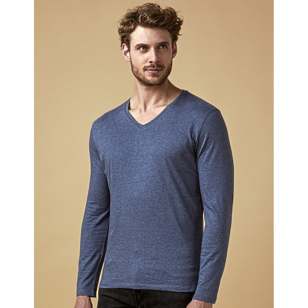 [XO1460] (1460) Men´s V-Neck T-Shirt Long Sleeve