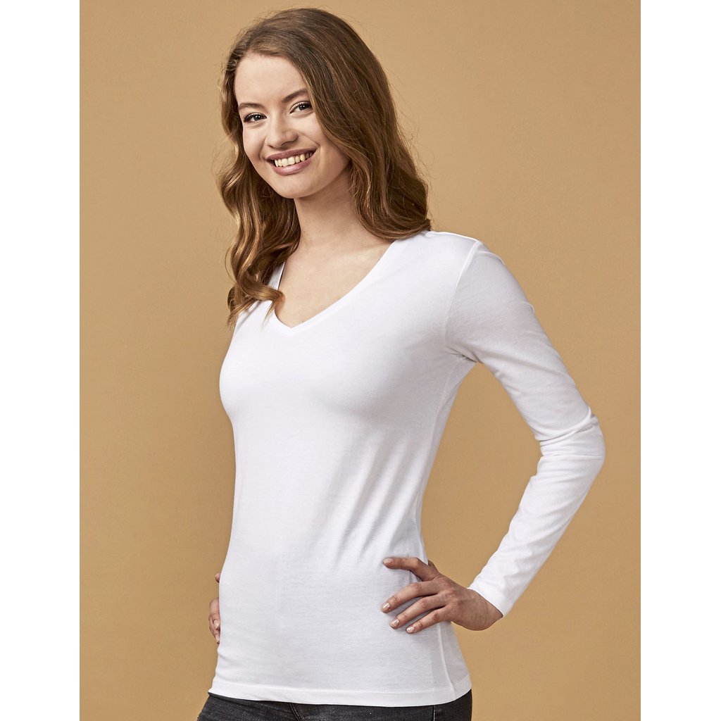 [XO1560] (1560) Women´s V-Neck T-Shirt Long Sleeve
