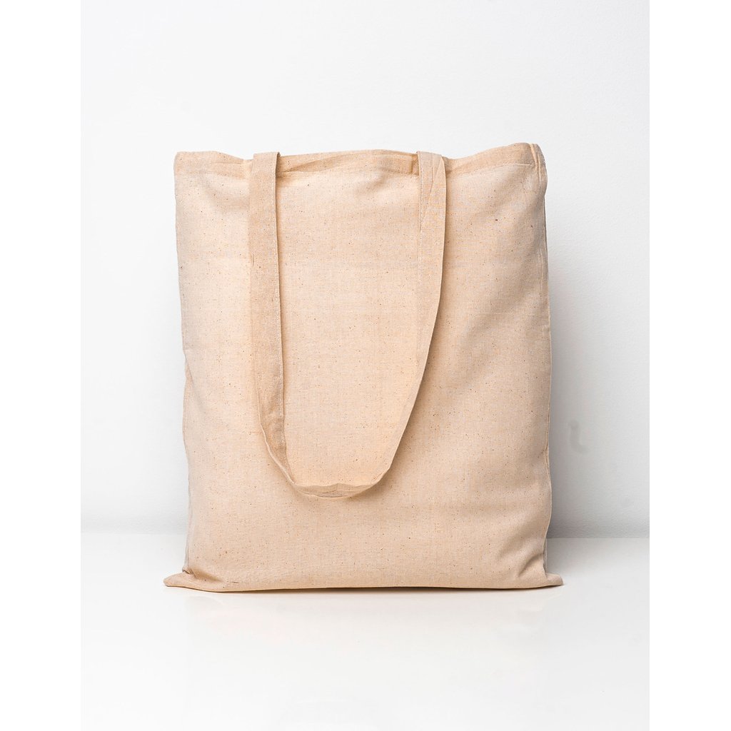 [XT104N] Classic Cotton Bag Natural Long Handles