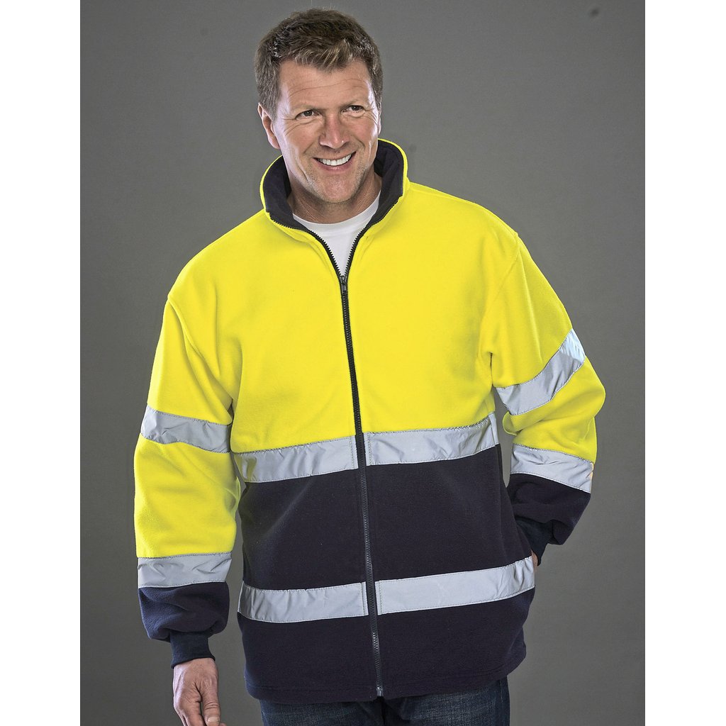 [YK10B] (HVK10B) Hi-Vis 2 Bands 2-Tone Fleece Jacket
