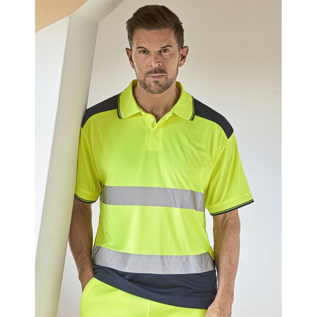 [YK220] (HVJ220) Hi-Vis Two-Tone Polo
