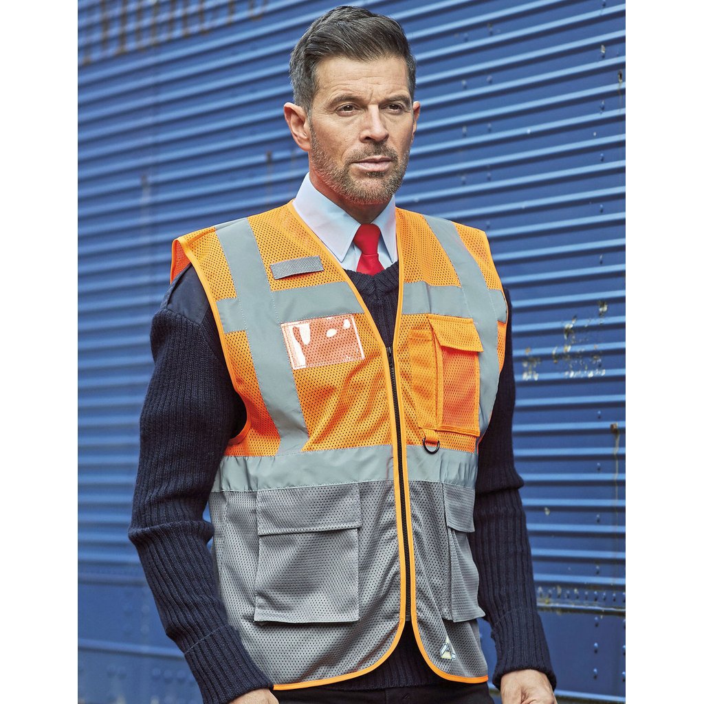 [YK820] (HVW820) Hi-Vis Top Cool Recycled Open Mesh Executive Waistcoat