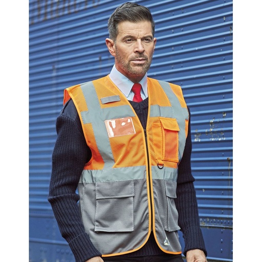 [YK820] (HVW820) Hi-Vis Top Cool Recycled Open Mesh Executive Waistcoat [YK820]