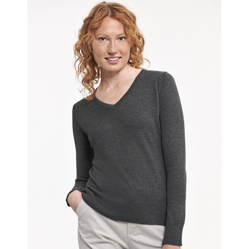 [Z710F] (R-710F-0) Ladies´ V-Neck Knitted Pullover
