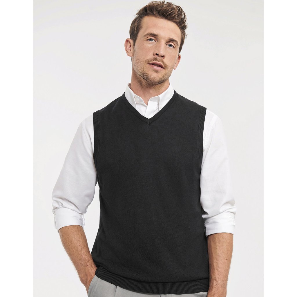 [Z716] (R-716M-0) Men's V-Neck Sleeveless Knitted Pullover