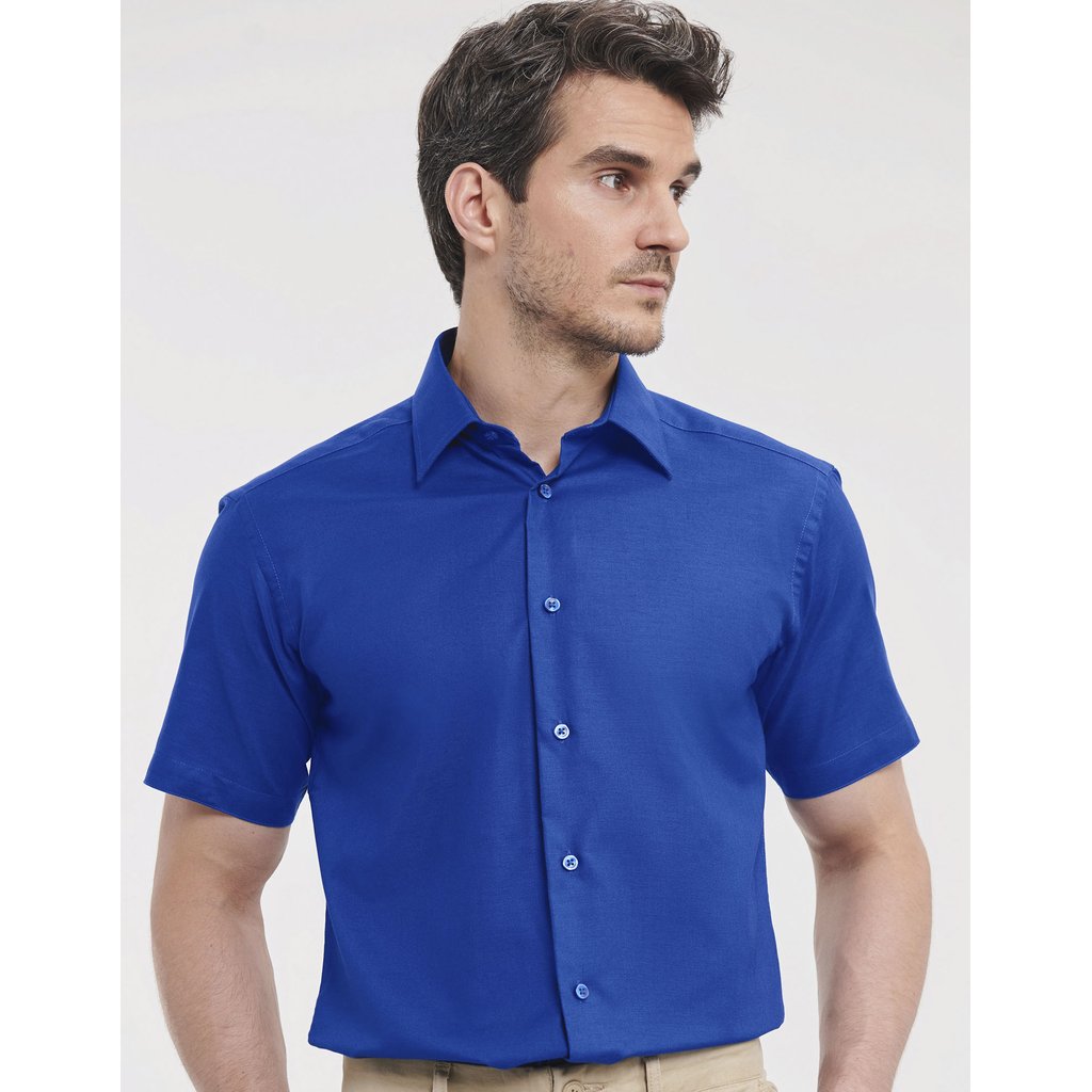 [Z923] (R-923M-0) Men's Short Sleeve Tailored Oxford Shirt