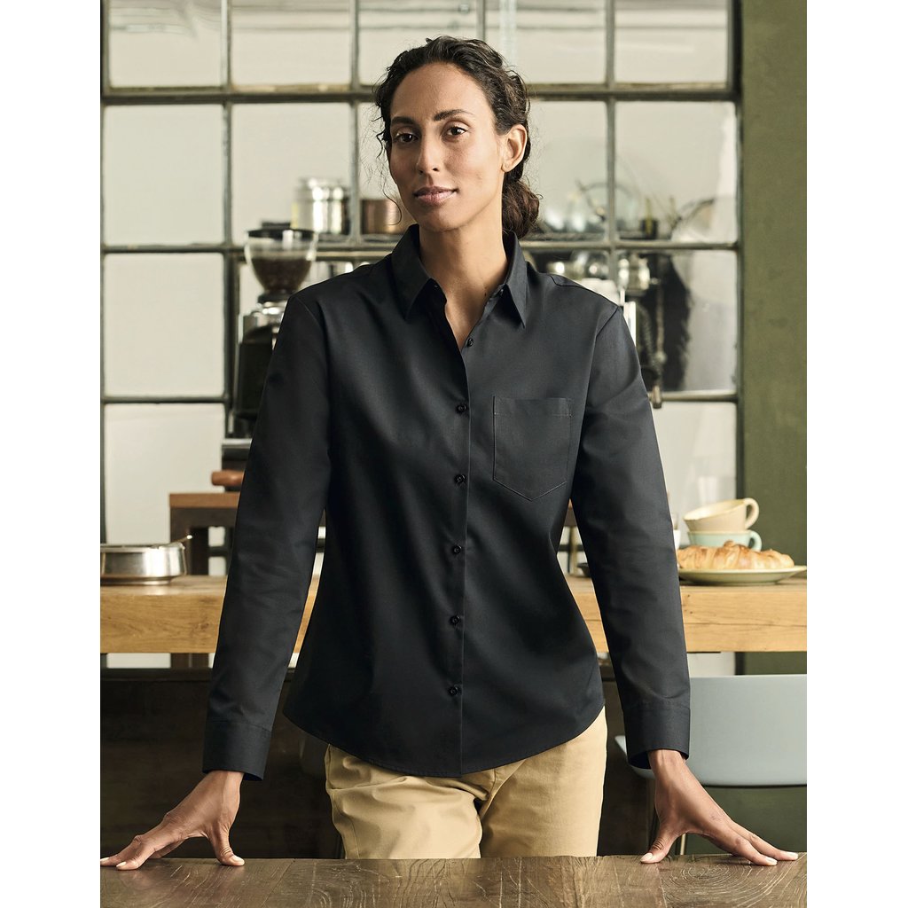 [Z934F] (R-934F-0) Ladies' Long Sleeve Classic Polycotton Poplin Shirt [Z934F]
