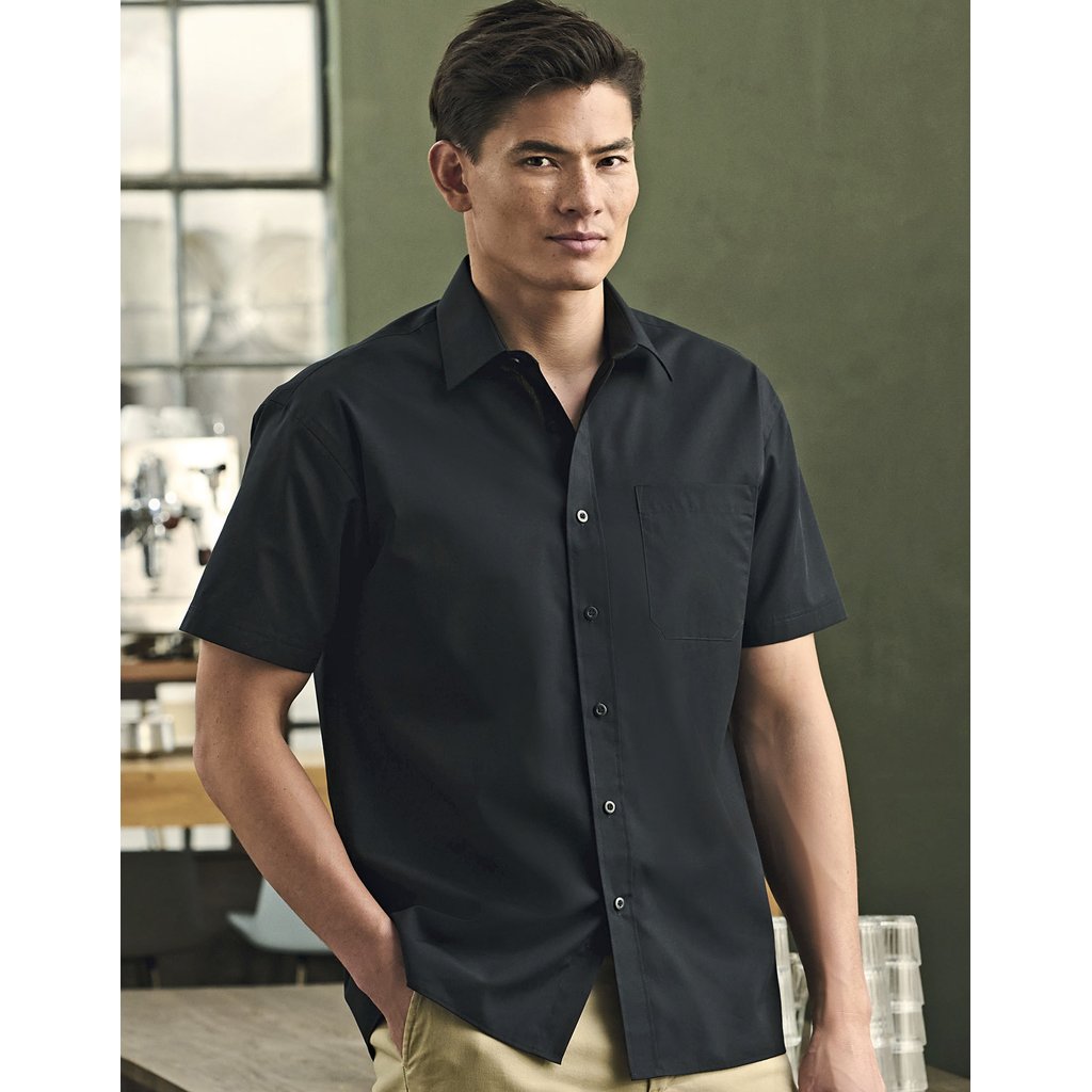 [Z935] (R-935M-0) Men's Short Sleeve Classic Polycotton Poplin Shirt [Z935]