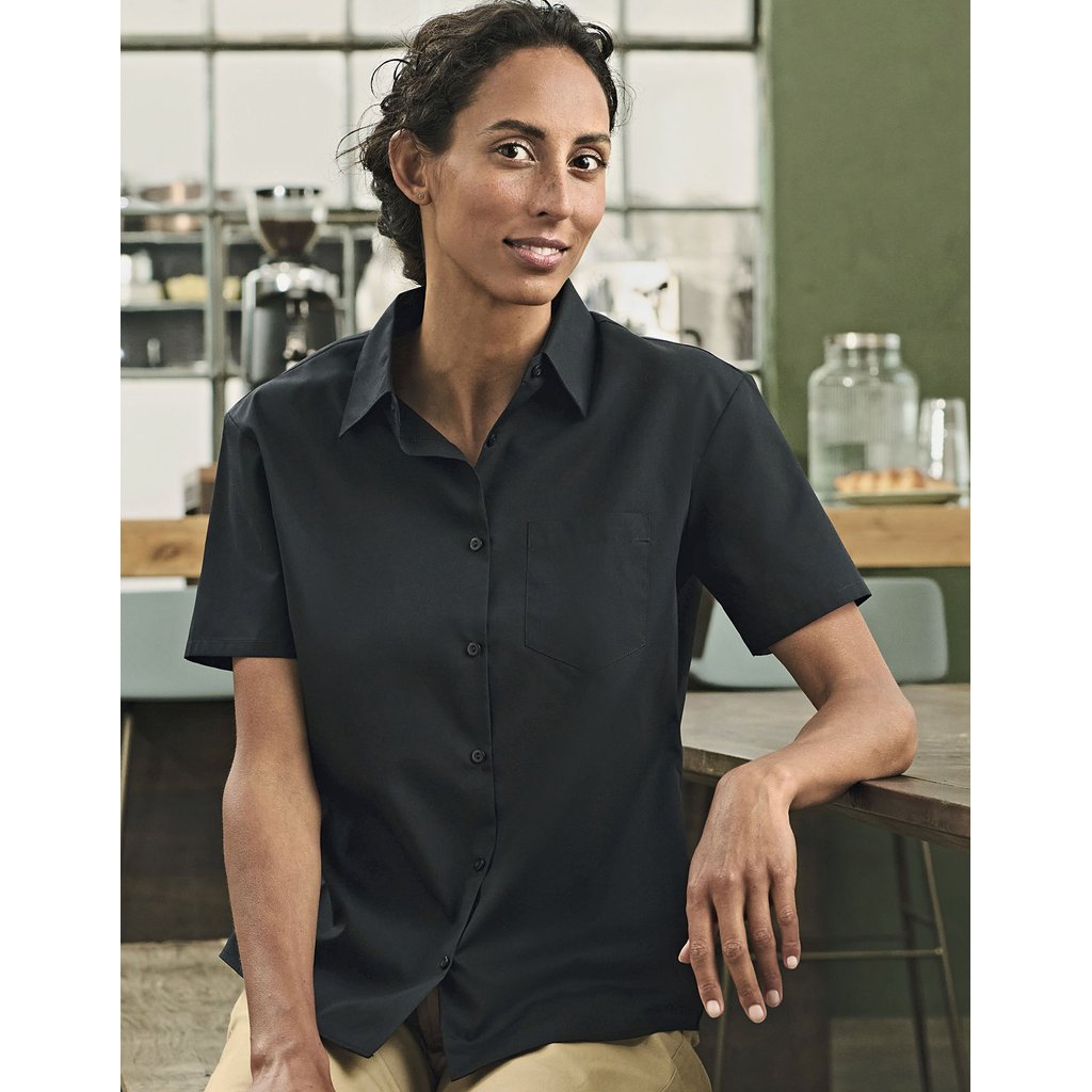 [Z935F] (R-935F-0) Ladies' Short Sleeve Classic Polycotton Poplin Shirt