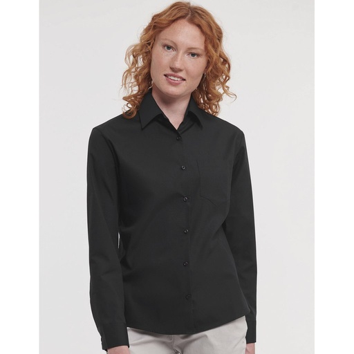 [Z936F] (R-936F-0) Ladies' Long Sleeve Classic Pure Cotton Poplin Shirt [Z936F]