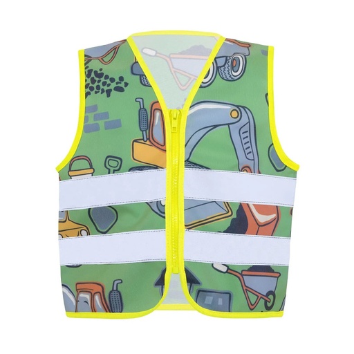 (ACTWORCON) Children's Safety Vest Action Mezzi da cantiere Green