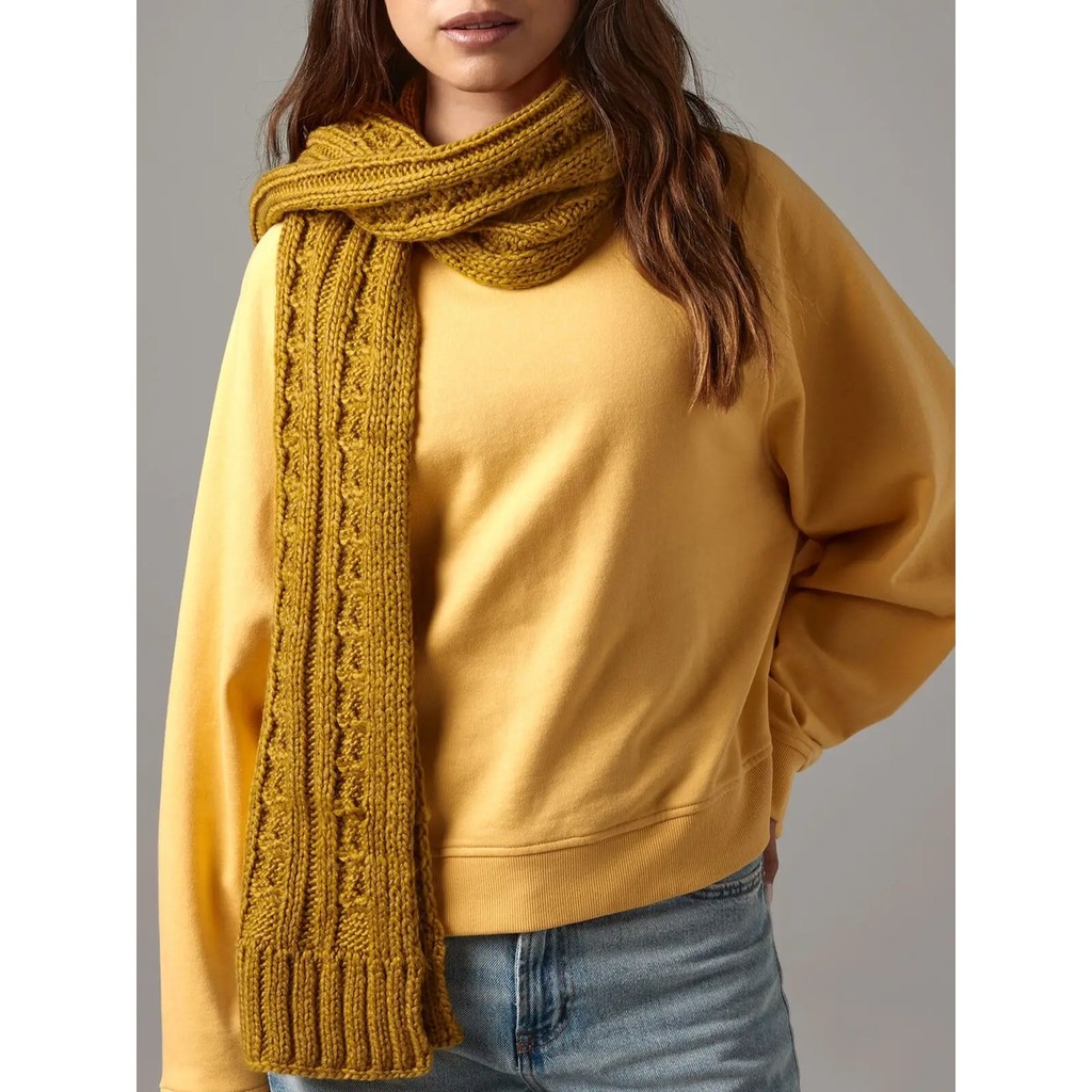 (B499) Cable Knit Melange Scarf