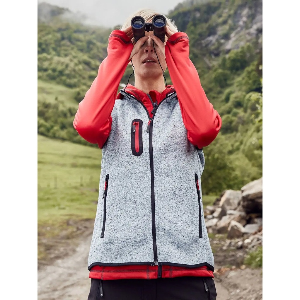 (JN773) Ladies Knitted Fleece Vest