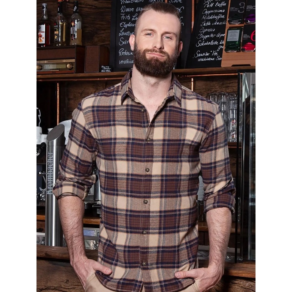 (KBM9) Men's checked shirt Urban-Trend
