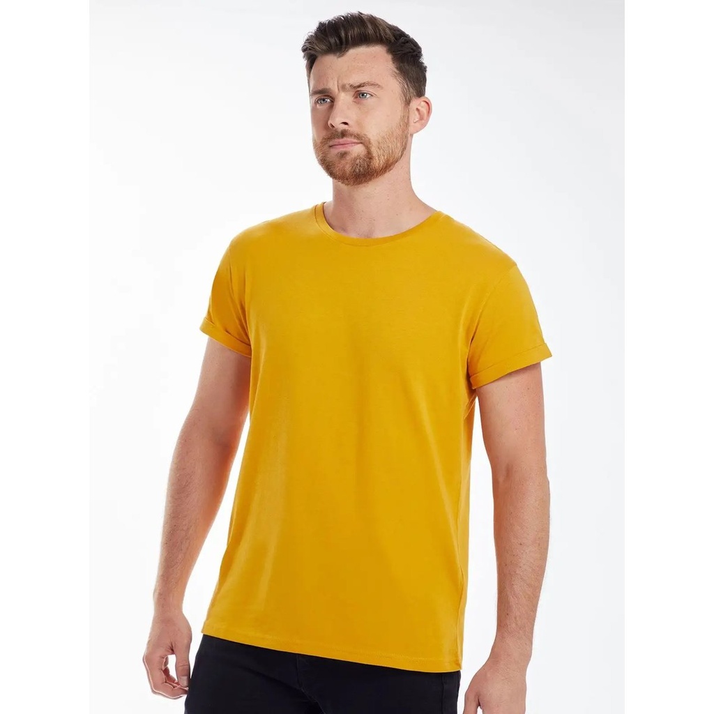 (MAM80) Men's Organic Roll Sleeve T