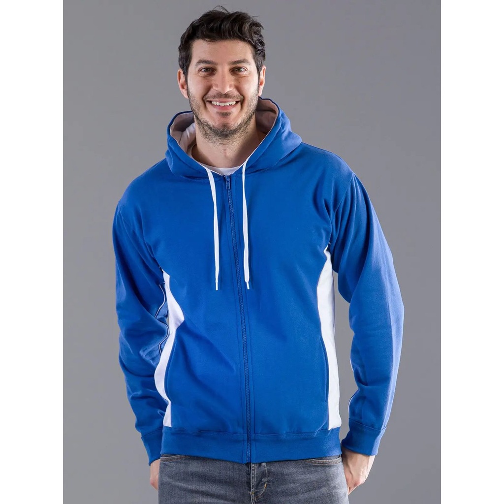 (MI801) Contrast Hooded Sweat Full Zip