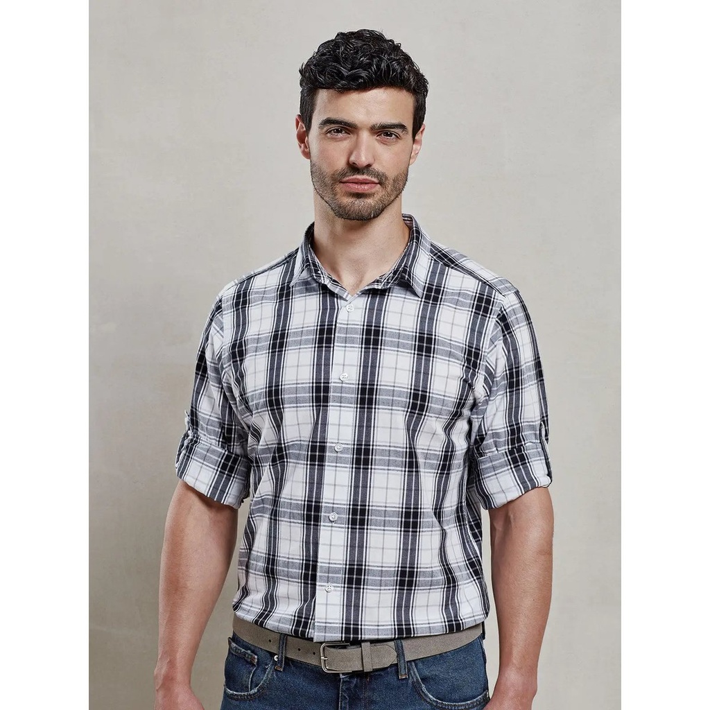 (PR254) Men's Long Sleeve 'Ginmill' Check Shirt