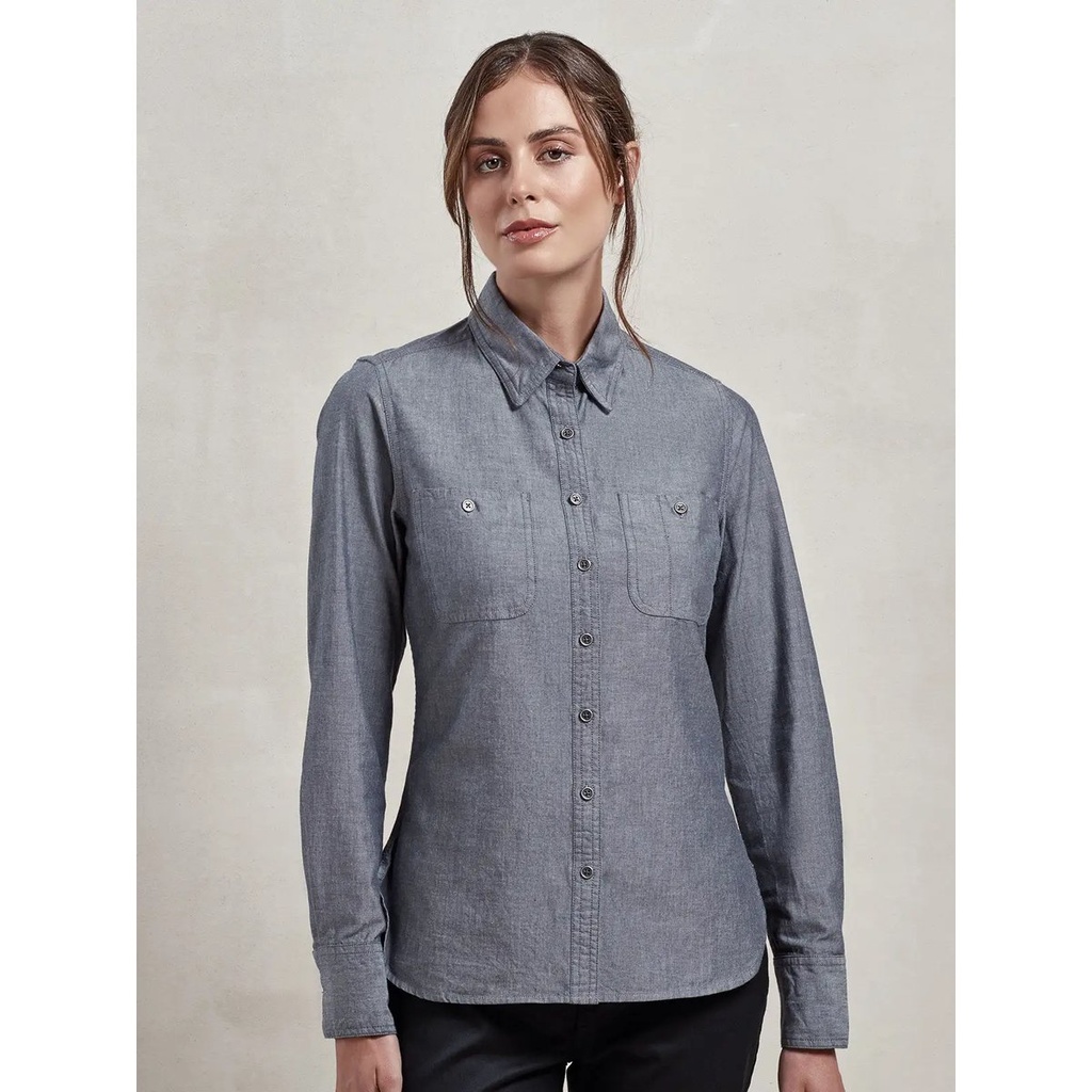 (PR347) Women's Organic Chambray Fairtrade Shirt