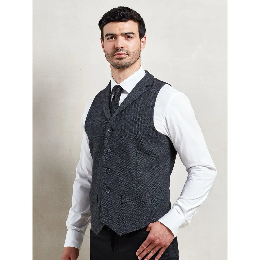 (PR625) Menâs Herringbone Waistcoat