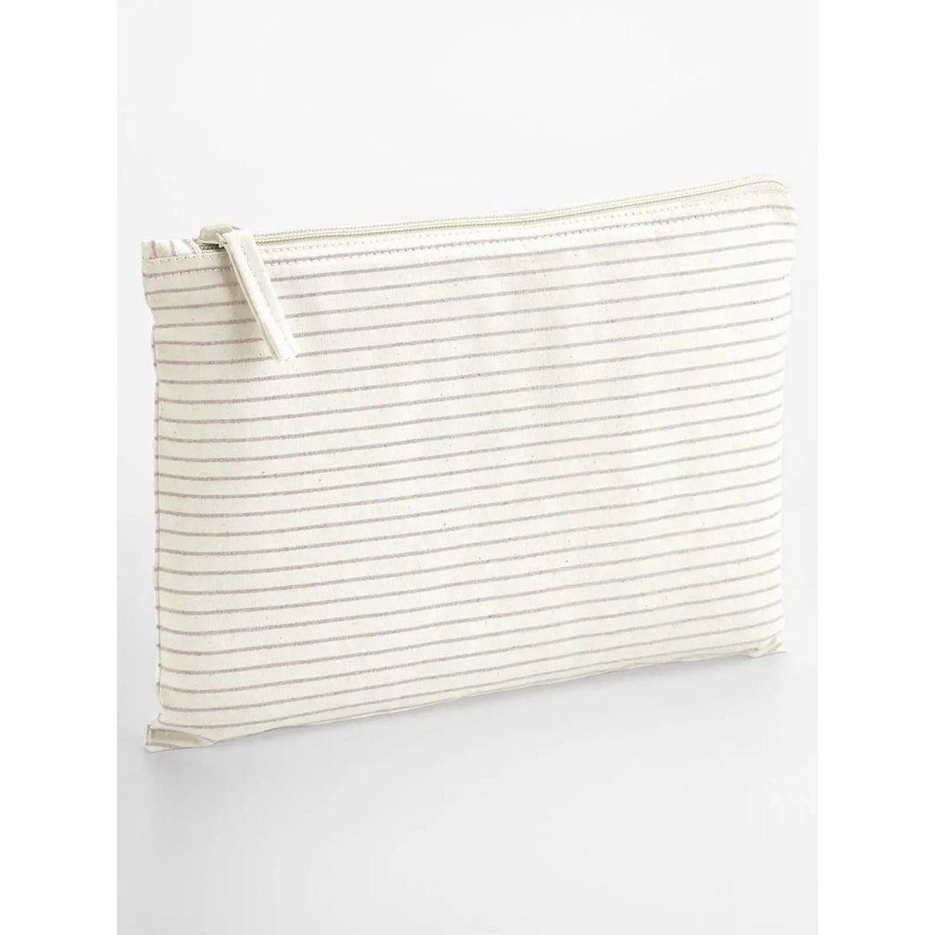 (W253L) Striped Organic Cotton Accessory Pouch