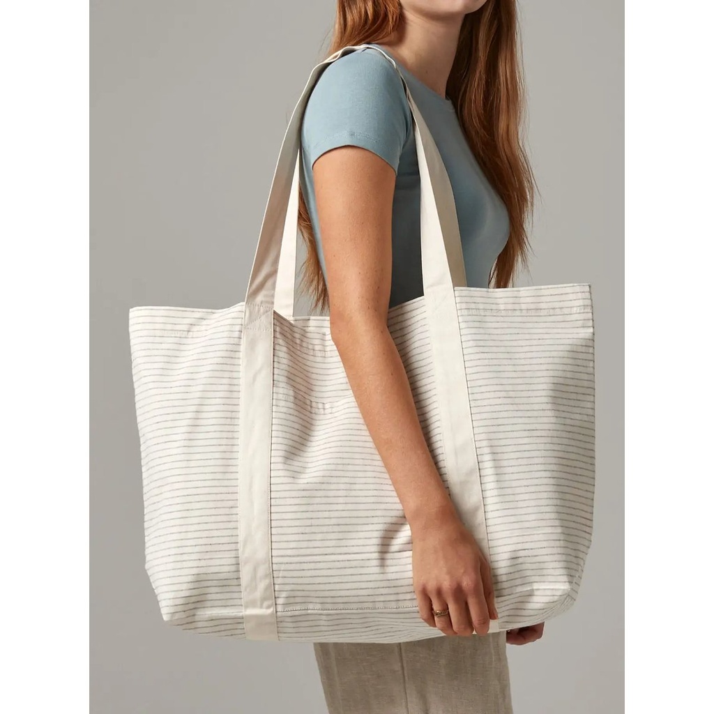 (W255) Striped Organic Cotton Shopper