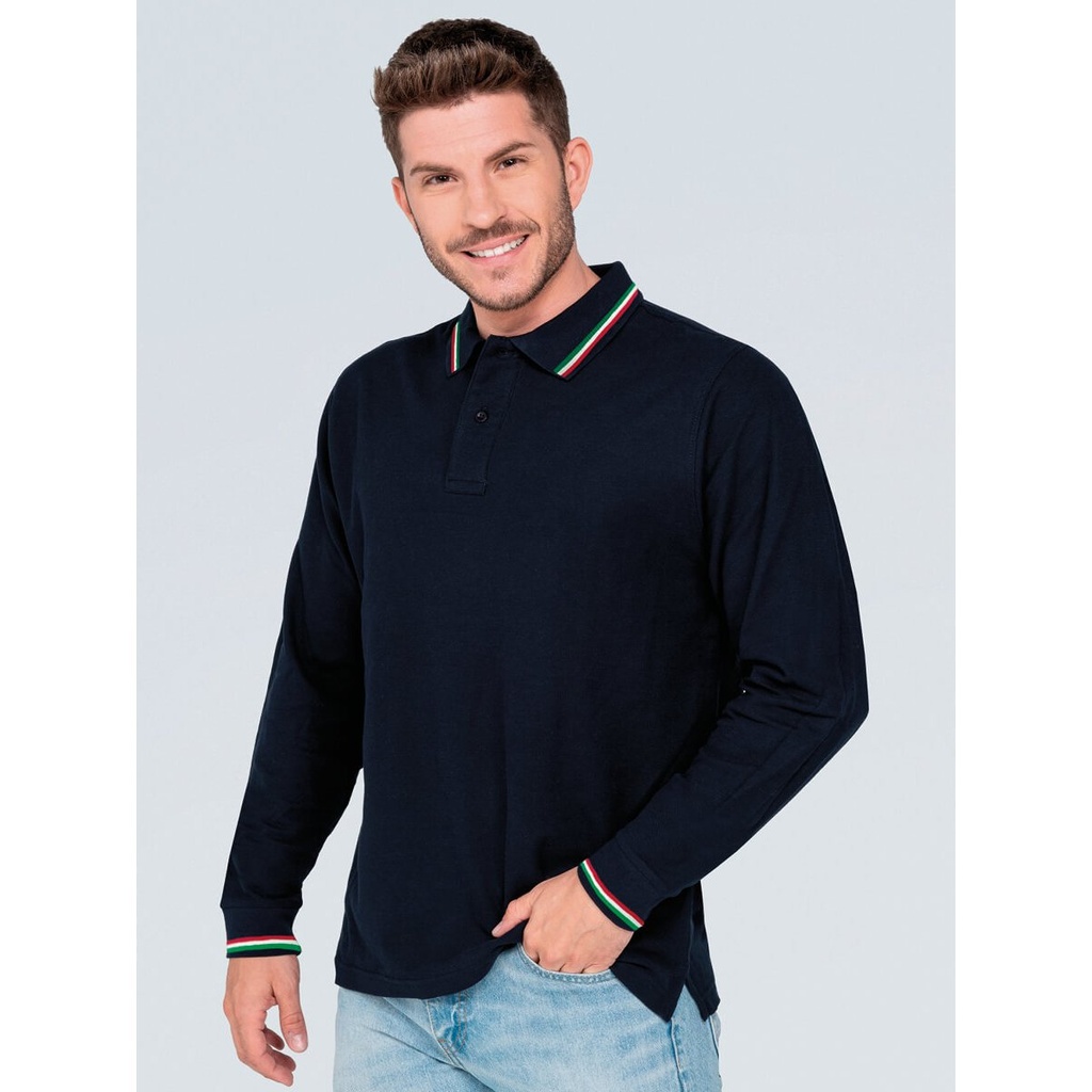 (PORA210LSITA) Polo Uomo Manica Lunga Regular Italia