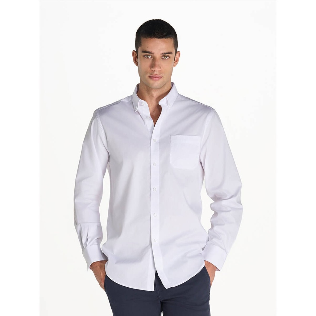 (SHAOXF) Camicia Uomo Manica Lunga Oxford